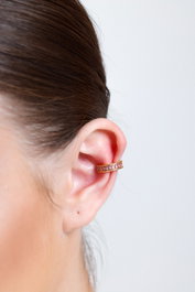 Heliophilia Silver Pendiente de Latón con Circón en Oro